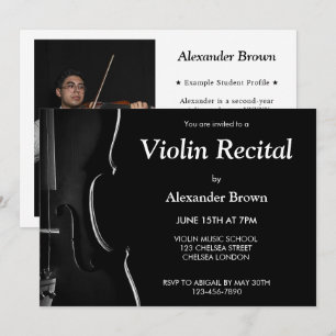 Invitation Concert de musique moderne pour violon noir