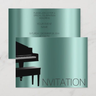 Invitation Concert de piano minimalisme formel Vip Noir Turqu