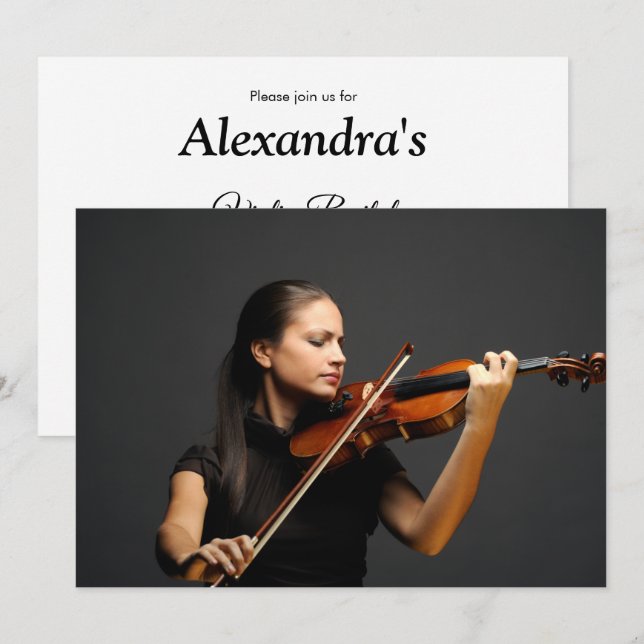 Invitation Concert de récital de violon Musique classique (Devant / Derrière)