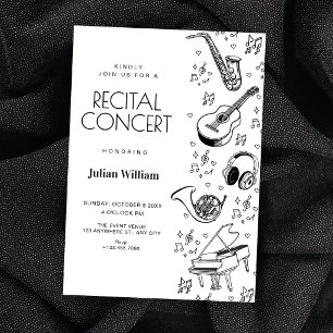 Invitation concert de récital d'instruments de musique