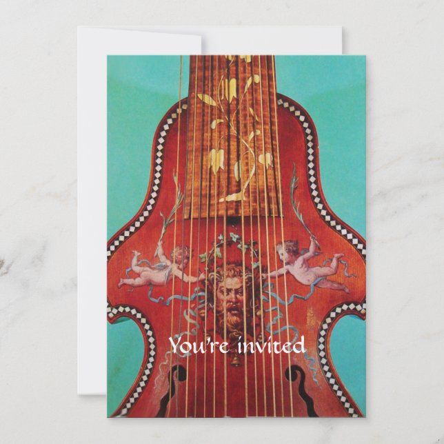 Invitation CONCERT,MUSIQUE,MARIAGE, Rouge Bleu Turquoise Cham (Devant)