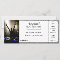 Concert Surprise glamour Paillettes Argent Billet 