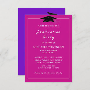 Invitation Concevez vos propres couleurs Polices Graduation I