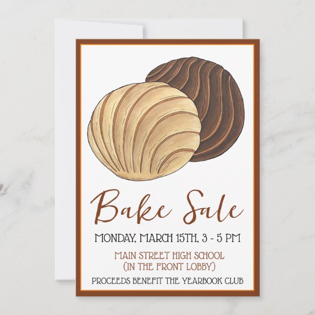 Invitation Conchas Mexicaine Pâtisserie de cuisine Boulangeri (Devant)