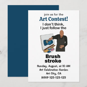 Invitation Concours d'art Brush Stroke Suivez simplement le c