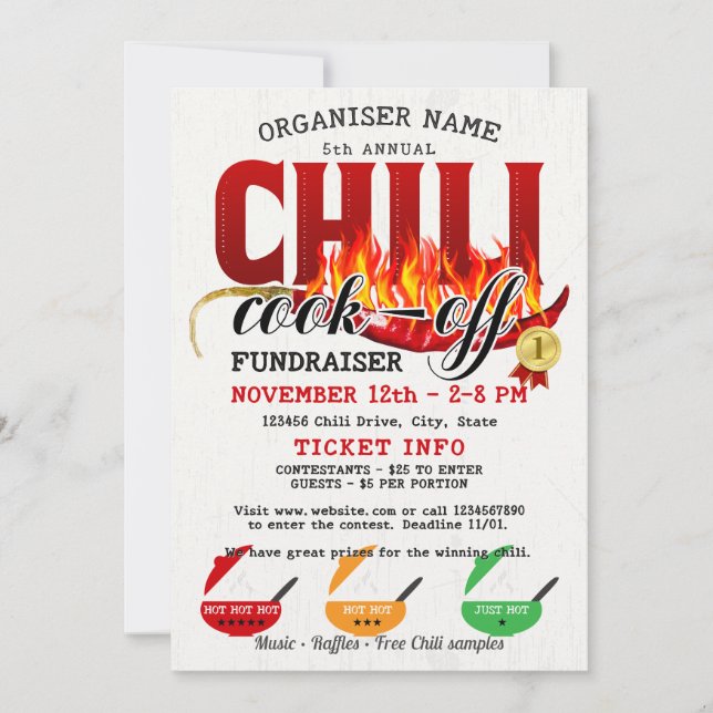 Invitation Concours de Chili Fête de la Communauté Collecte d (Devant)