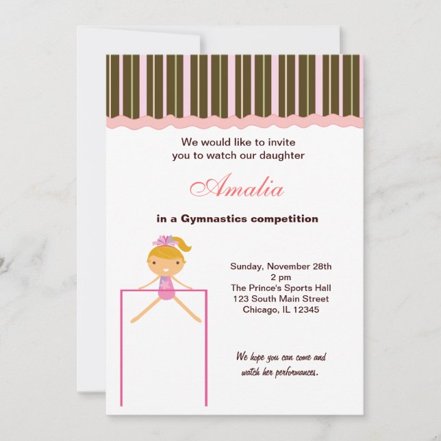 Invitation Concours de gymnastique (Devant)