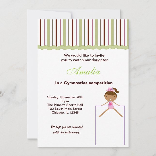 Invitation Concours de gymnastique (Devant)