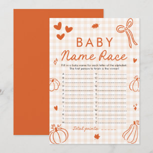 Invitation Concours de noms de bébé Citrouille d'automne Jeu 