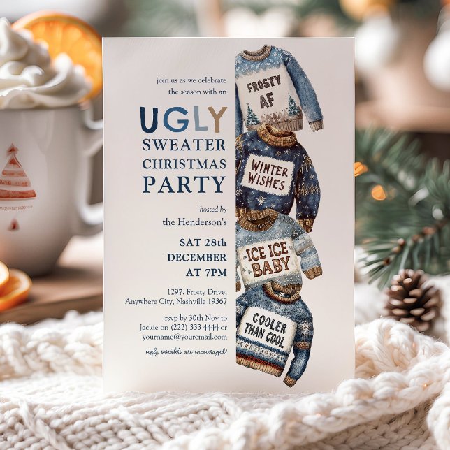 Invitation Concours de Pull de Noël Moche Fête de Fêtes (Créateur téléchargé)