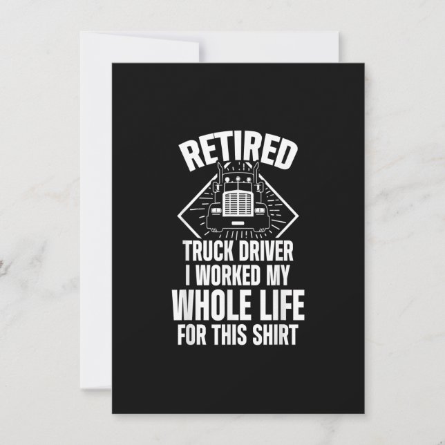 Invitation Conducteur de Camion Retraité Cadeau de Retraite p (Devant)