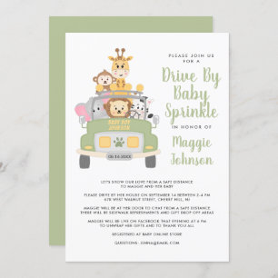 Invitation Conduire par Animal Safari Baby Sprinkle Invitatio