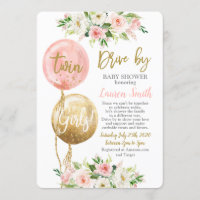 Conduire par ballons baby shower jumeaux filles