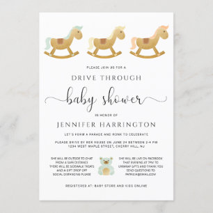 Invitation Conduire par le Baby shower Cheval Rocking Retro