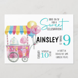 Invitation CONDUIRE PAR SOIGNEUR SUCRÉ ANNIVERSAIRE Bonbons