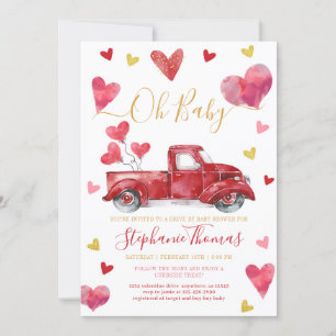 Invitation Conduire par Valentine Baby shower avec Coeurs