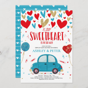 Invitation Conduire par Valentine Baby shower Chéri Rouge Ble