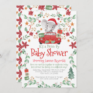 Invitation Conduite des éléphants de Noël par Baby shower Inv