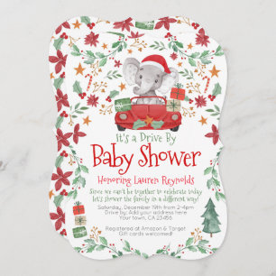 Invitation Conduite des éléphants de Noël par Baby shower Inv