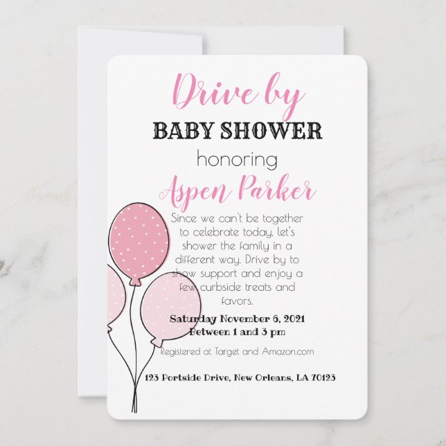 Invitation Conduite par Baby shower (Devant)