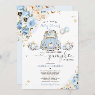 Invitation Conduite par Baby shower Blue Floral Roses Citroui