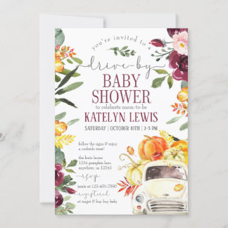 Invitation Conduite Par Bourgogne Citrouille Baby shower Invi