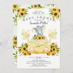 Invitation Conduite par Elephant Neutral Baby shower Invitati