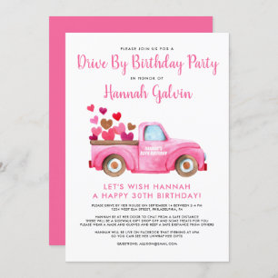 Invitation Conduite par fête d'anniversaire Trucload of Heart