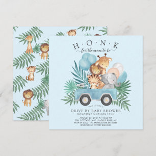Invitation Conduite Par Jungle Animaux Baby shower Garçons