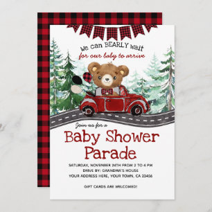 Invitation Conduite Par Lumberjack Bear Baby shower