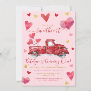 Invitation Conduite Par Pink Valentine Hearts Anniversaire