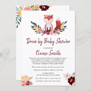 Invitation Conduite Par Rustic Fox Baby shower neutre genre