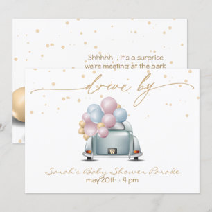 Invitation Conduite Surprise Par Gold Baby shower Parade