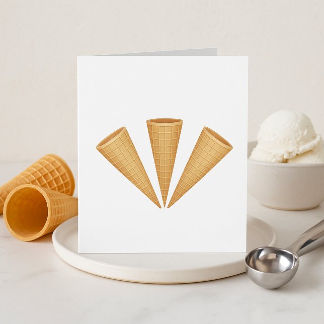 Invitation Cône de glace triple gaufre dessert d'été (Créateur téléchargé)