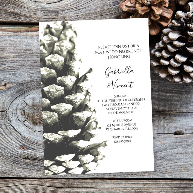 Invitation Cône de pin naturel sur brunch de mariage postérie (Créateur téléchargé)