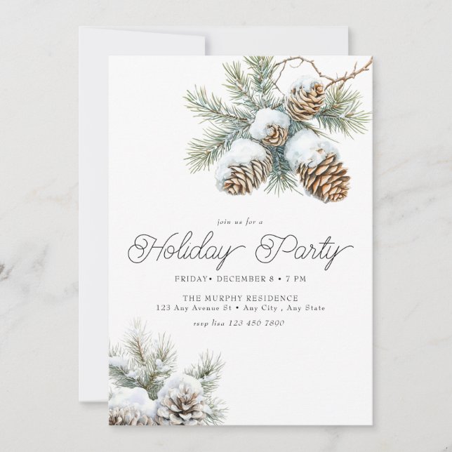 Invitation Cônes de pin de Noël | Branche Fête de fin d'année (Devant)