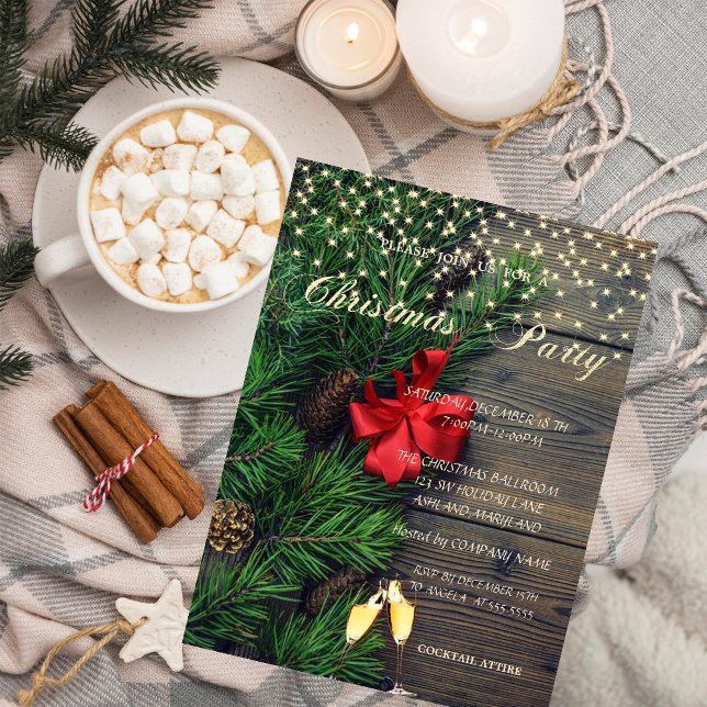 Invitation Cônes de pin, Glase, Fête de Noël de l'entreprise  (Créateur téléchargé)