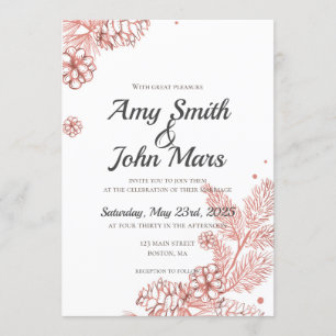 Invitation Cônes de pin rouge