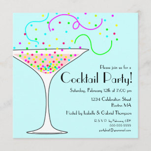 Invitation Confetti Cocktail Party