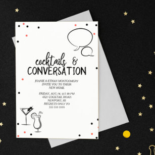 Invitation Confetti Cocktails & Conversation House Party