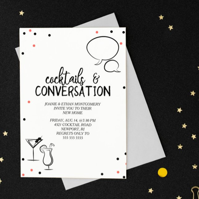 Invitation Confetti Cocktails & Conversation House Party (Créateur téléchargé)