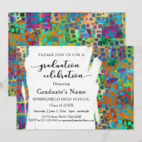 Confetti coloré & Brushstrokes Graduation Party