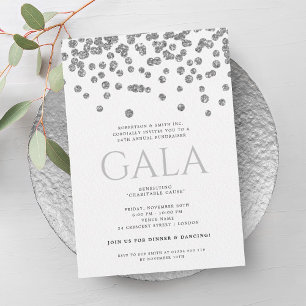 Invitation Confetti de la Parties scintillant d'argent du gal