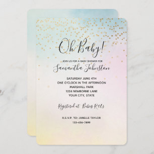 Invitation Confetti d'or en teint jaune rose d'Aqua