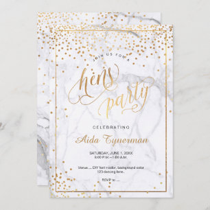 Invitation Confetti d'or Faux de la PixDezines