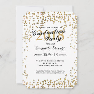 Invitation Confetti d'or Faux élégant et simple