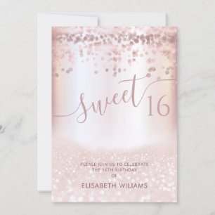 Invitation Confetti Girly rose or glittery ombre