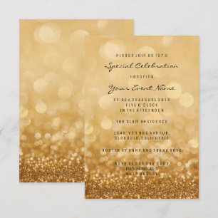 Invitation Confetti Gold Glam Parties scintillant Silver Mini