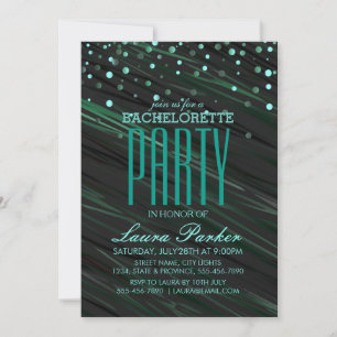 Invitation Confetti Gold Sparkle Elegant Bachelorette Party