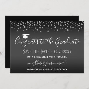 Invitation Confetti Graduation Party Enregistrer la date Invi